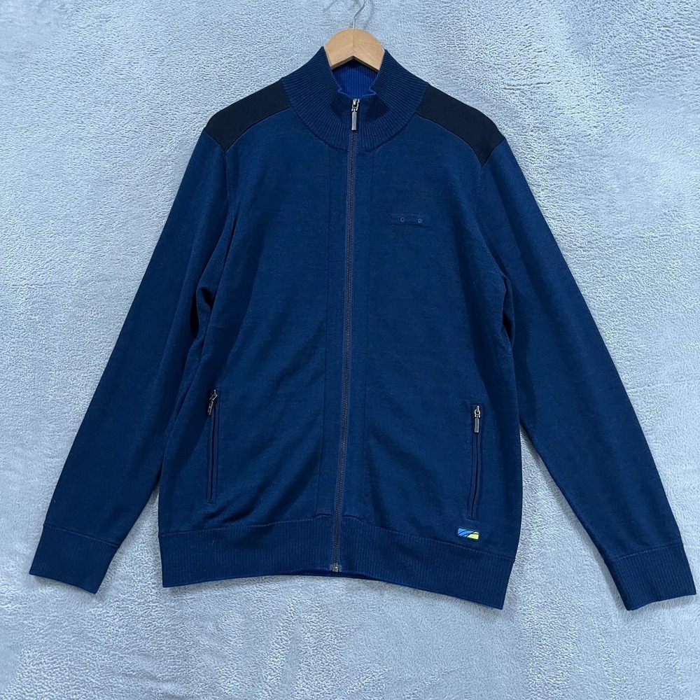 Alaska Airlines Luly Yang Full Zip Jacket Mens Medium Long‎ Sleeve Wool